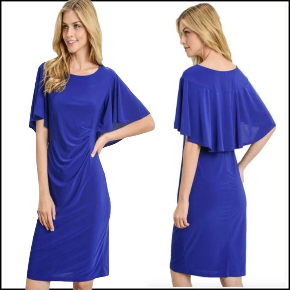 Gilli Women's Knit Midi Dress With Cape Sleeves